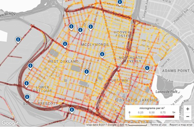 گوگل نقشه آلودگی هوای خیابان را تهیه می کند